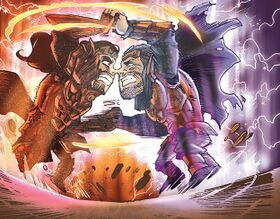 Le combat final entre Saralzar et Fantöm